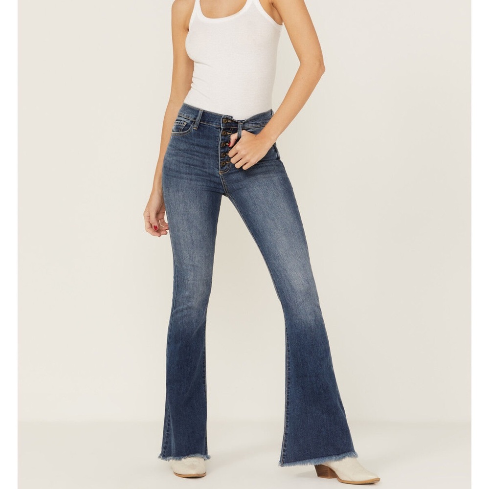 Sneak Peek Women's Western Blue Flare Jeans